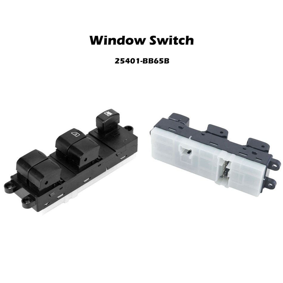 Interruptor de control de ventana eléctrica delantera izquierda 25401-BB65B para Nissan Pathfinder Qashqai 