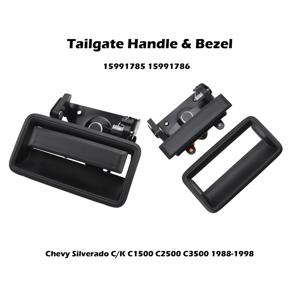 Manija y bisel negro para puerta trasera, nuevo para camioneta Chevy GMC CK 1500 2500 3500 