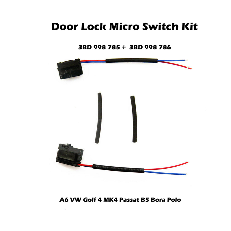 Juego de microinterruptores de cerradura de puerta izquierda + derecha para Audi A6 VW Passat B5 Bora Polo GolfMK4 