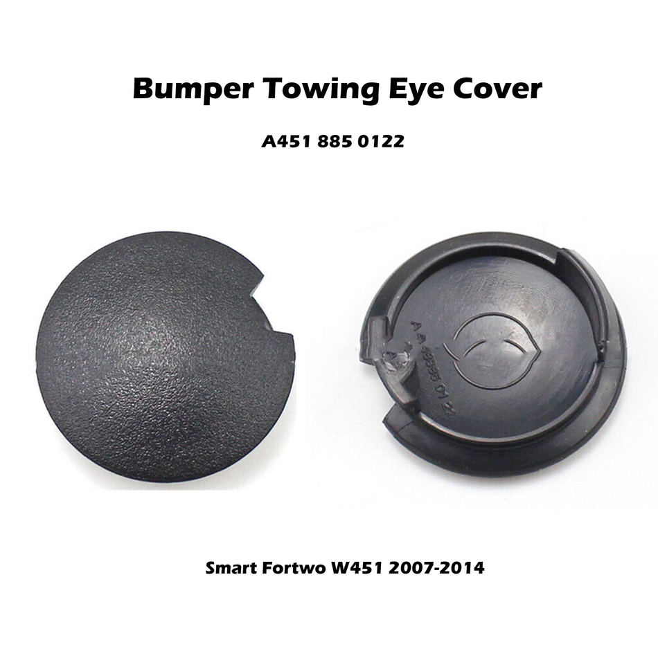 2X For Smart Fortwo Car Rear Bumper Towing Eye Cover Tow Cap Plug 4518850122C22A