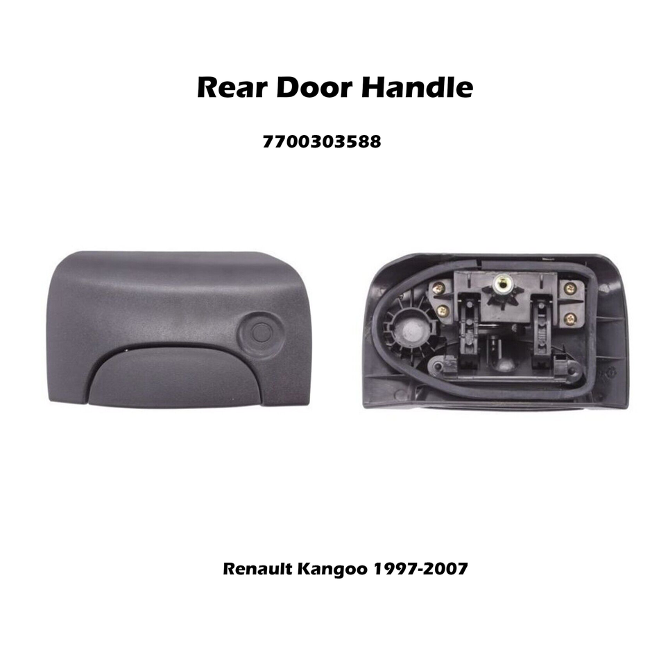 Manija de puerta trasera para Renault Kangoo 1997-2007, color negro #7700303588 