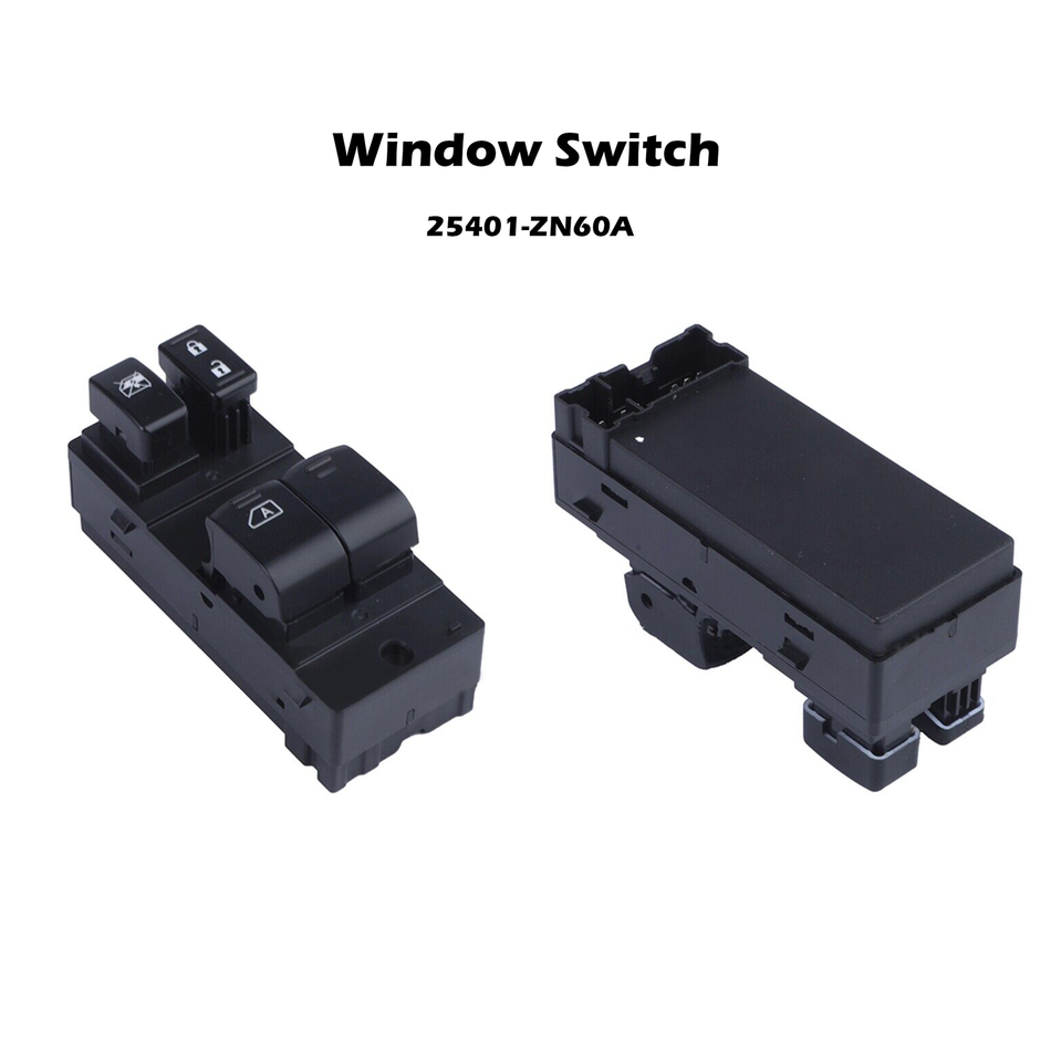 Power Window Switches Front Driver Left Side Black Hand 25401ZN60A Coupe