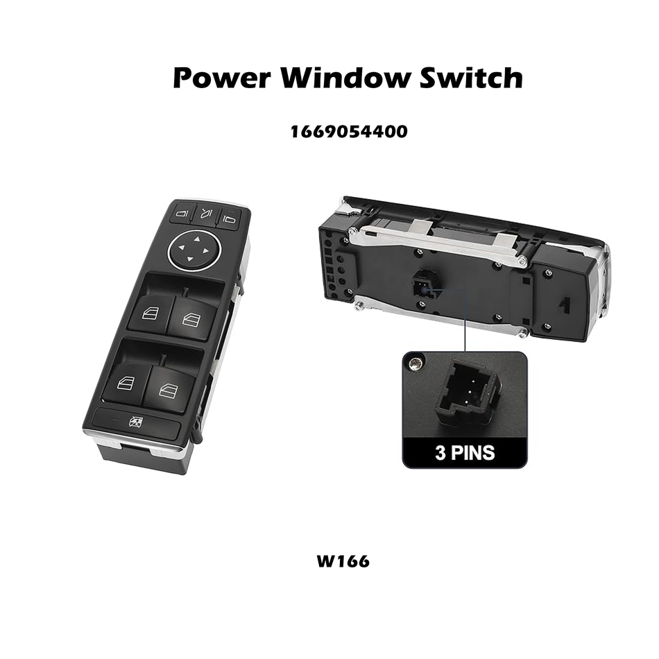 Driver Side Power Window Switch #1669054400 Compatible with Mercedes Benz CLA250 ML350 GLE350 GLE400 GLE500 GLE43 AMG