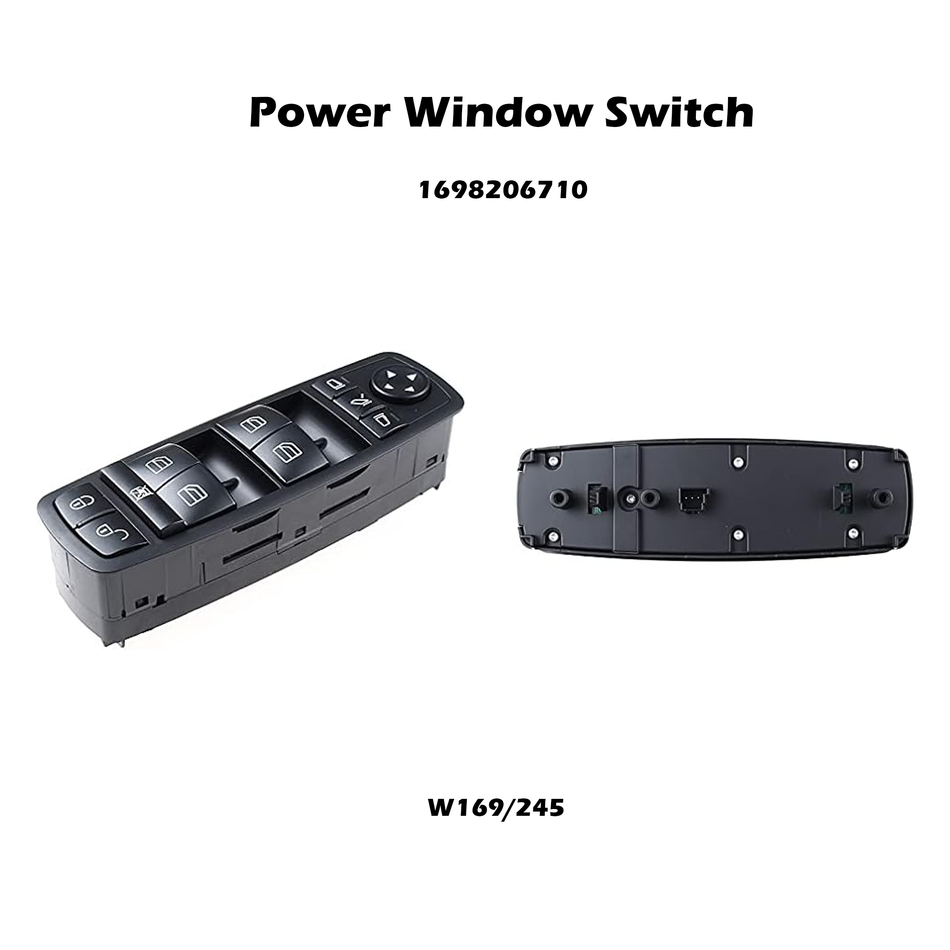 Interruptor de ventana eléctrica del lado del conductor #1698206710 compatible con Mercedes Benz W169 W245 AB Clase 05-12