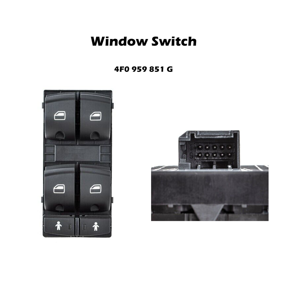 New Front Left Window Switch For Audi A6 Quattro Q7 S6 4F0 959 851 G