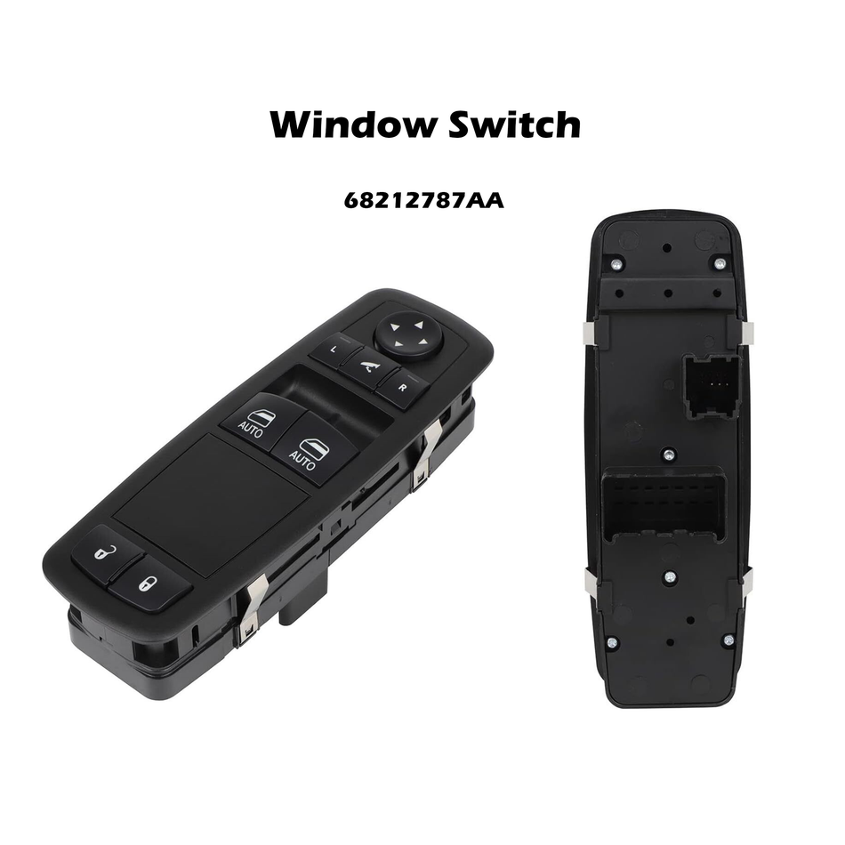 Interruptor de ventana negro, lado del conductor delantero izquierdo, apto para 2014-2015 RAM 1500 68212787AA 