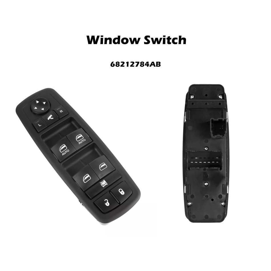 Nuevo interruptor de ventanilla eléctrica, lado izquierdo del conductor delantero, negro, mano LH para 1500 68212784AB 