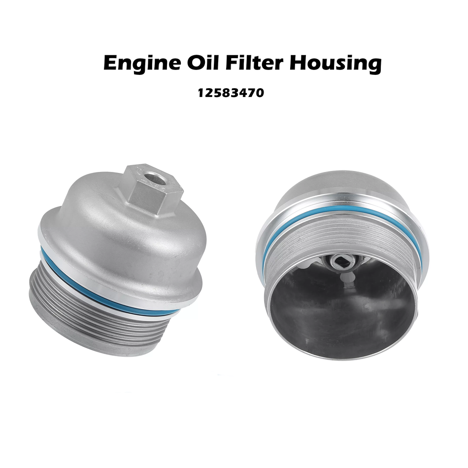 Engine Oil Filter Cover For Cadillac Chevrolet GMC Pontiac Saab Models 12583470