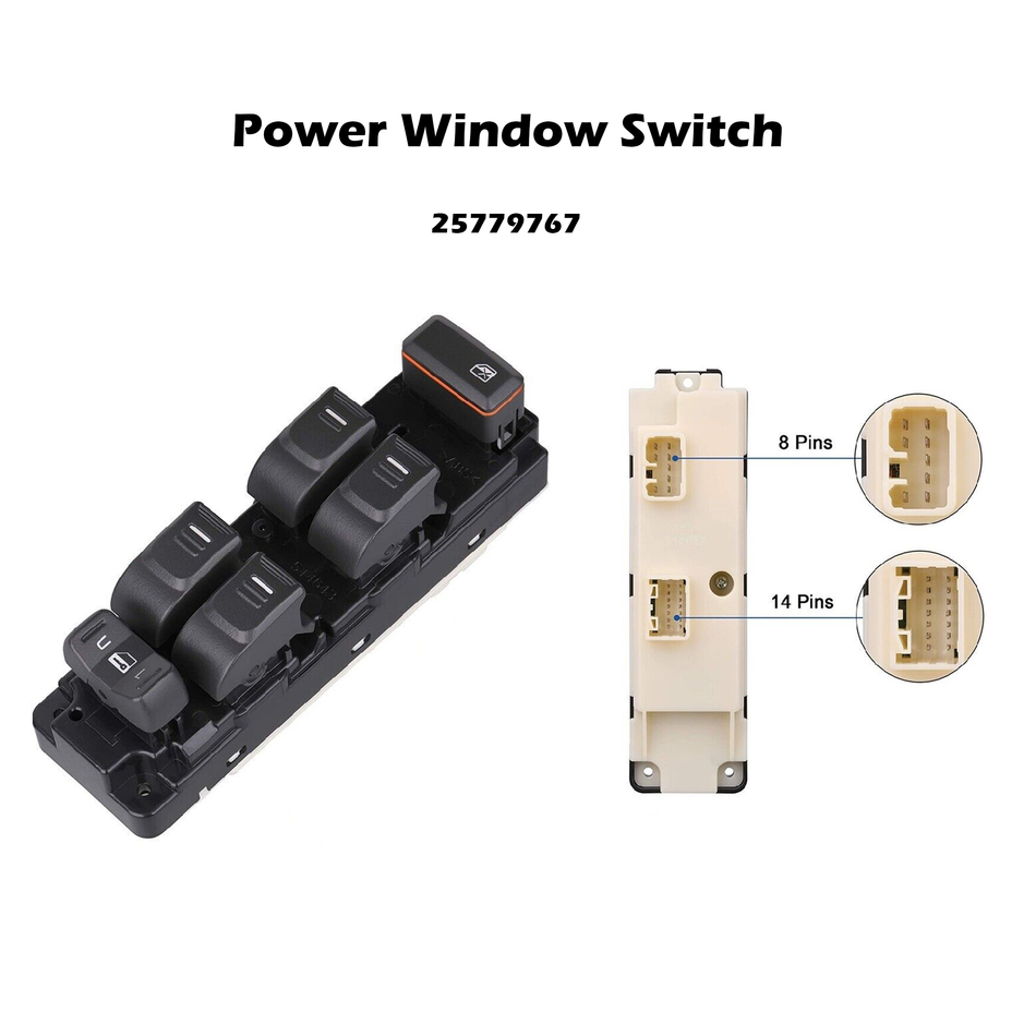 Driver Side Power Window Switch For 2004-2012 Chevy Colorado GMC Canyon 06-10 Hummer H3