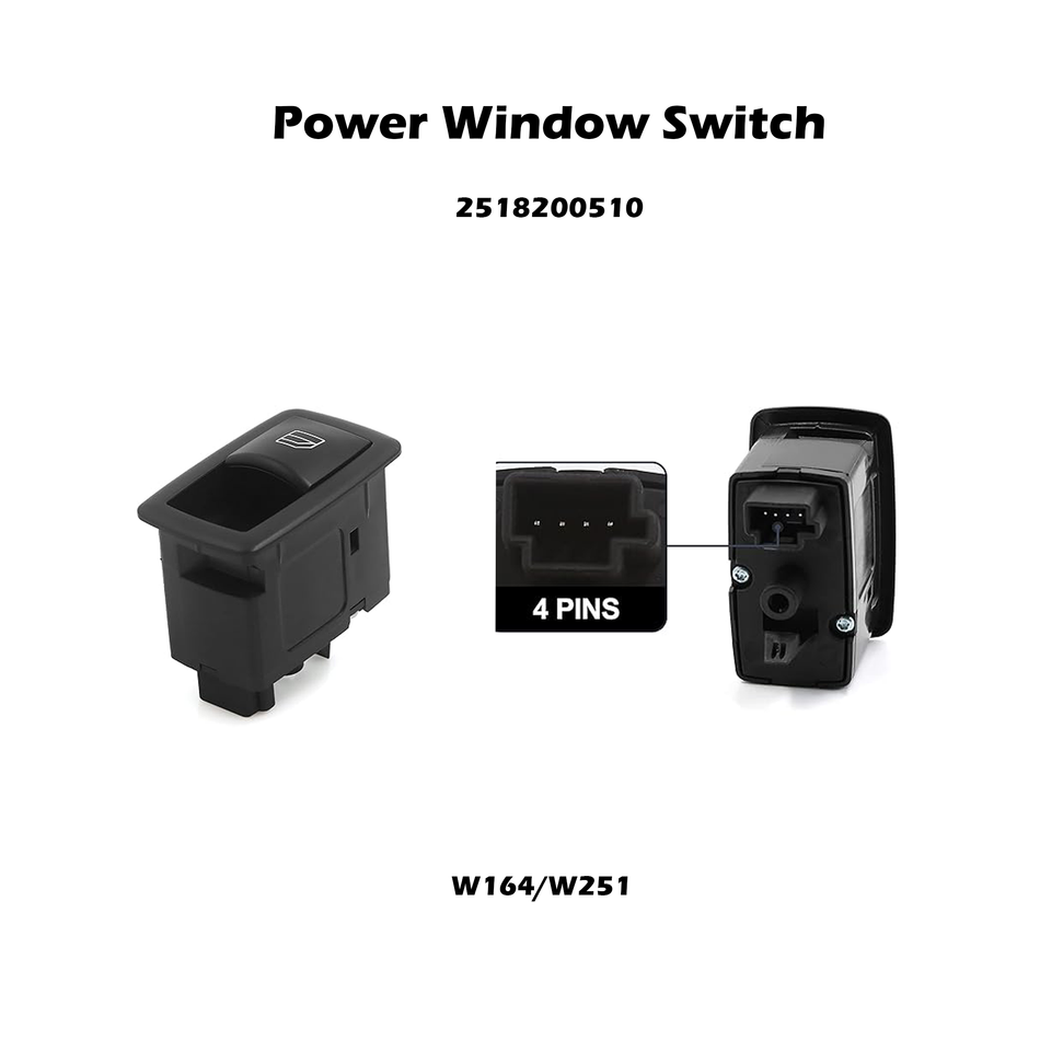 Interruptor de elevalunas eléctrico #2518200510 compatible con Mercedes-Benz W164 W251 ML Clase R