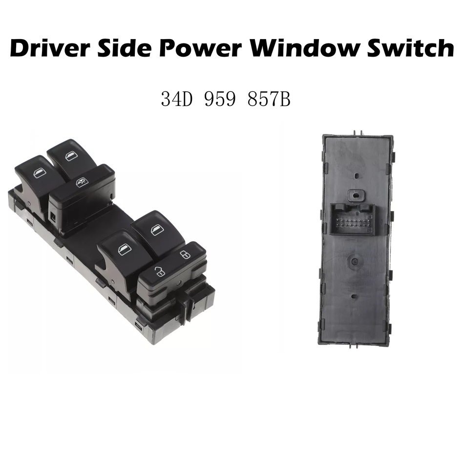 Driver Side Power Window Switch #34D 959 857 B Compatible with Volkswagen Jetta Santana Rapid