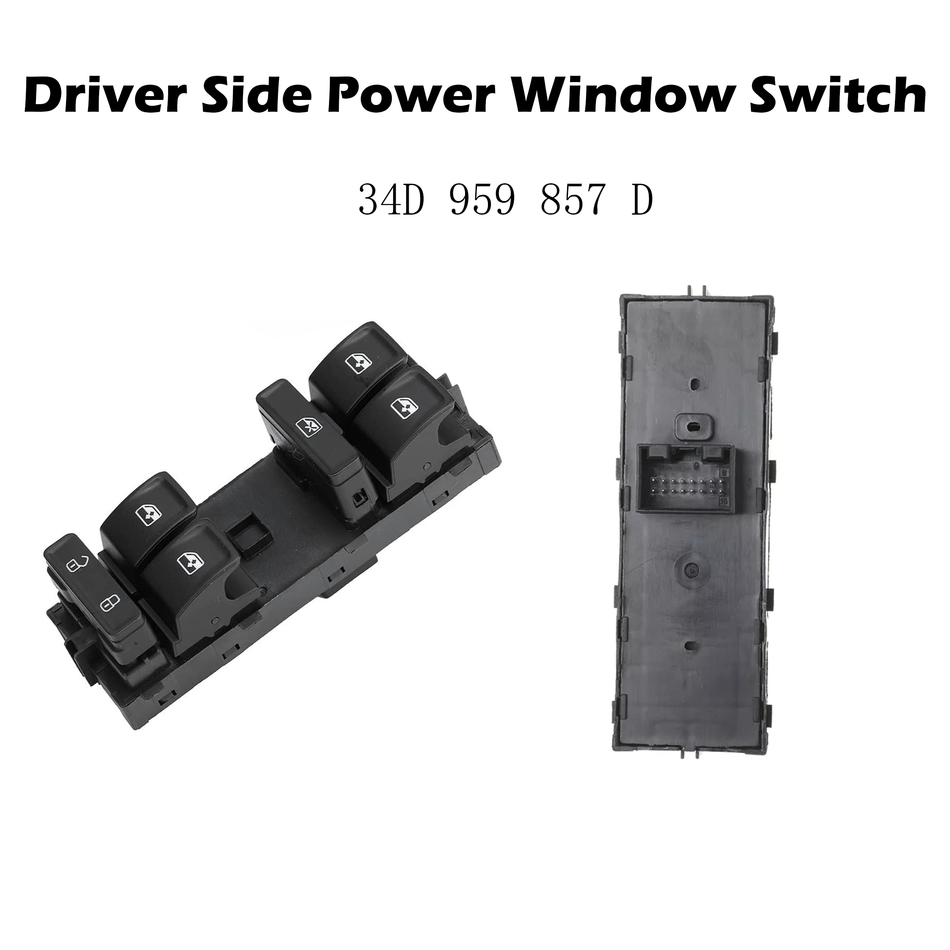 Interruptor de ventana eléctrica del lado del conductor #34D 959 857 D compatible con Volkswagen Jetta Santana Rapid