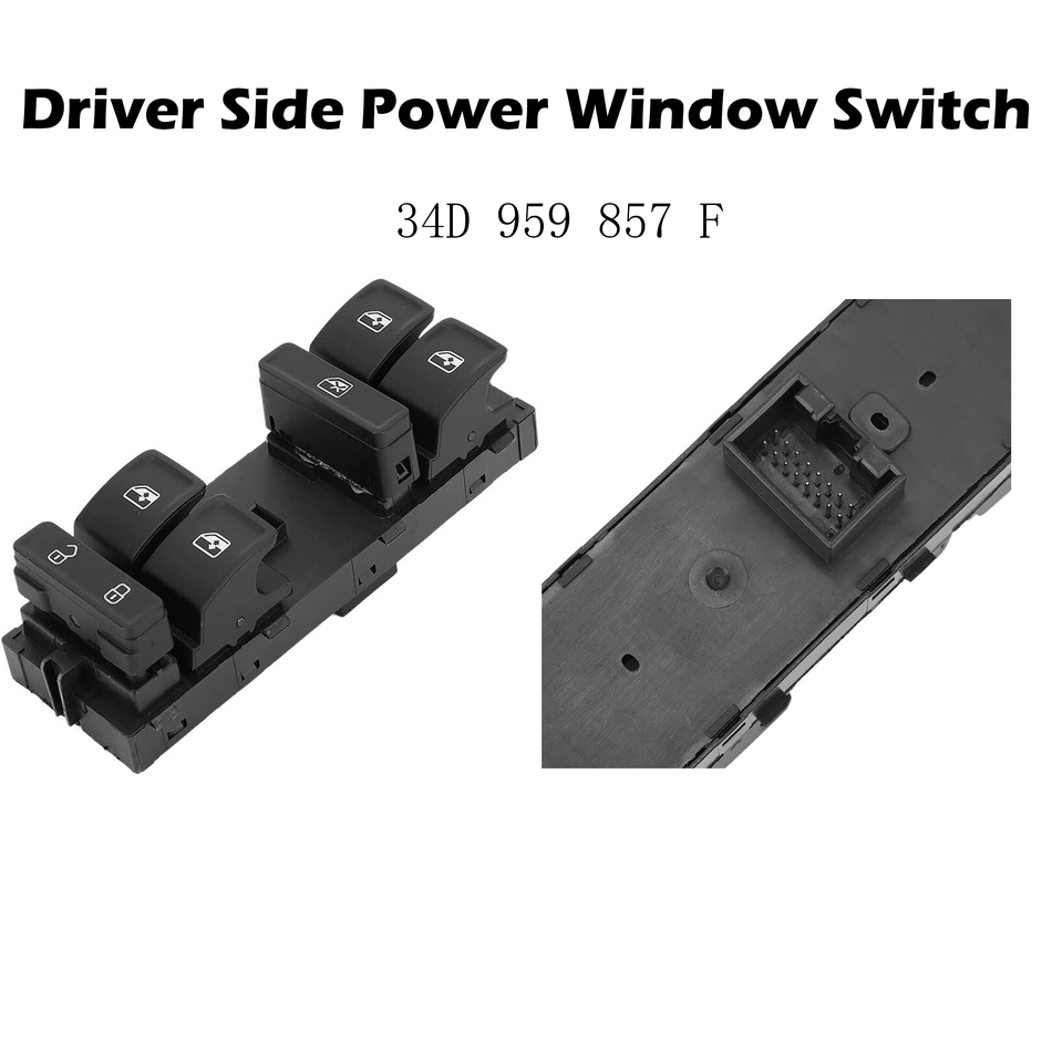 Master Window Switch Front Left Driver Side, 34D959857F Replacement for Santana