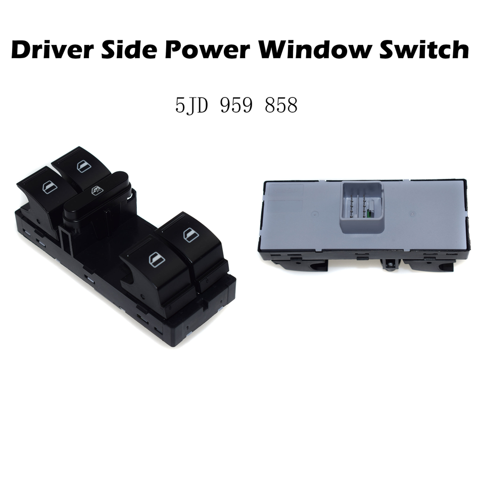 Interruptor de elevalunas eléctrico del lado del conductor #5JD 959 858 compatible con Volkswagen Skoda FABIA OCTAVIA RAPID