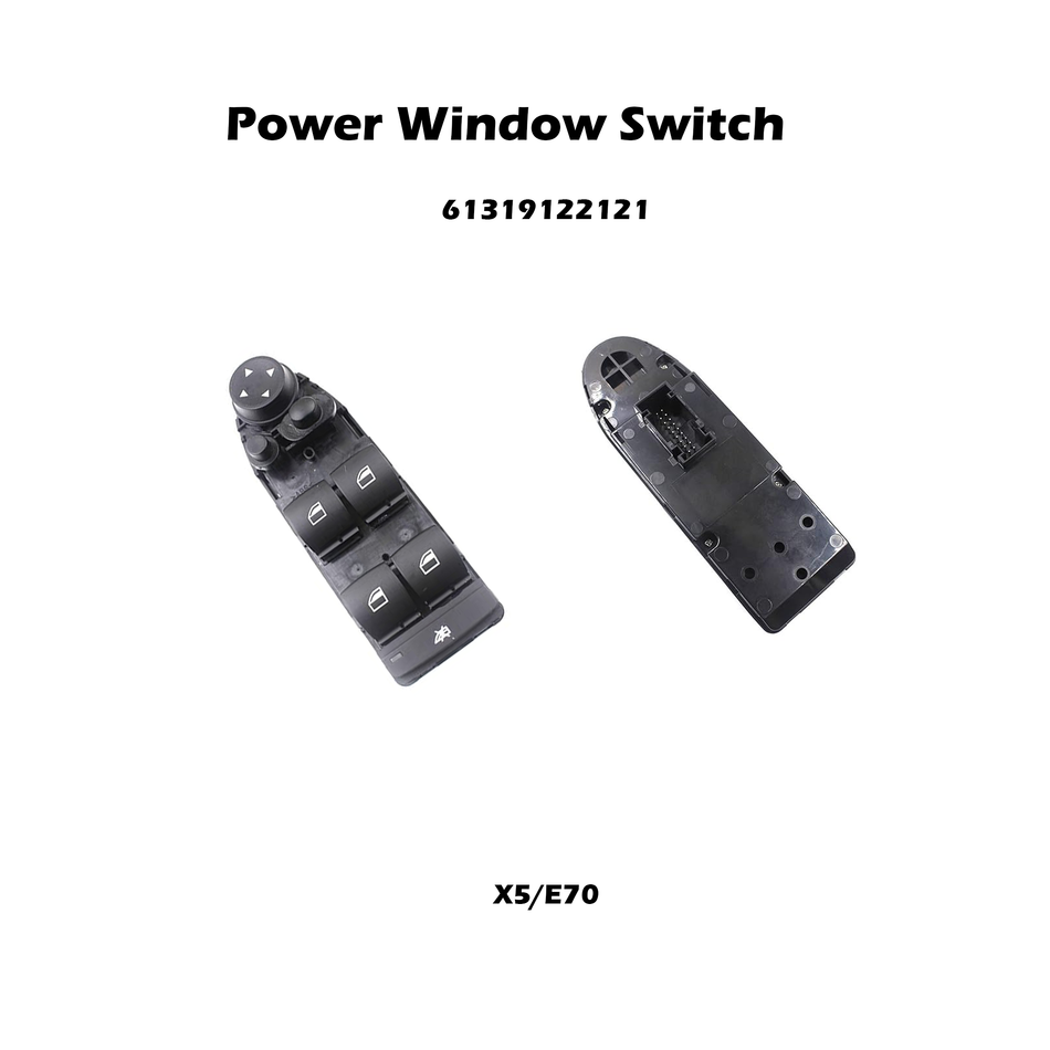 Interruptor de elevalunas eléctrico del lado del conductor #61319122121 compatible con BMW E70 X5 2007-2013, E71 X6 2008-2014