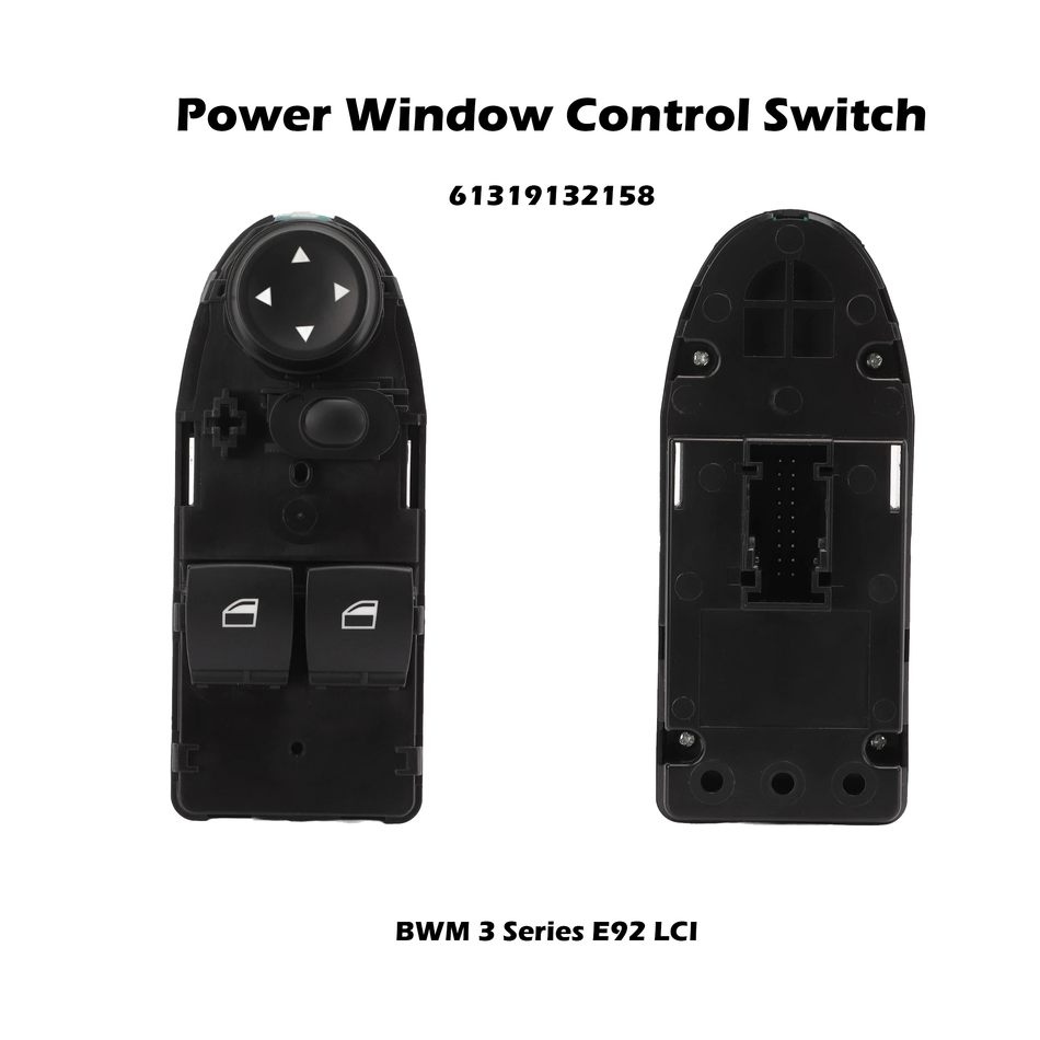 Interruptor de elevalunas eléctrico del lado del conductor #61319132158 compatible con BMW Serie 3 E92 320d 325i 328xi 330xd 335is 318i M3