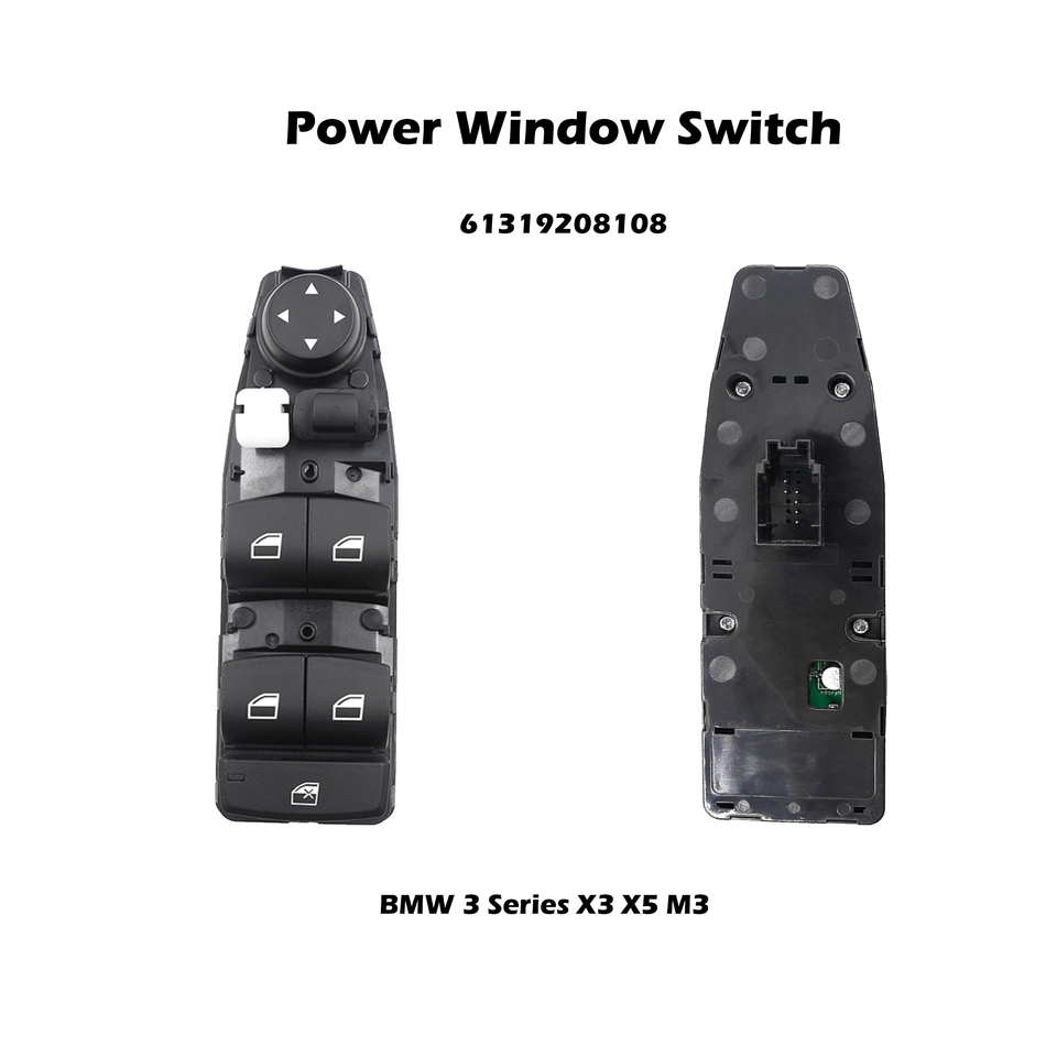 Driver Side Power Window Switch #61319208108 Compatible with BMW F15 F20 F25 F30 F31 1 2 Series X3 X5