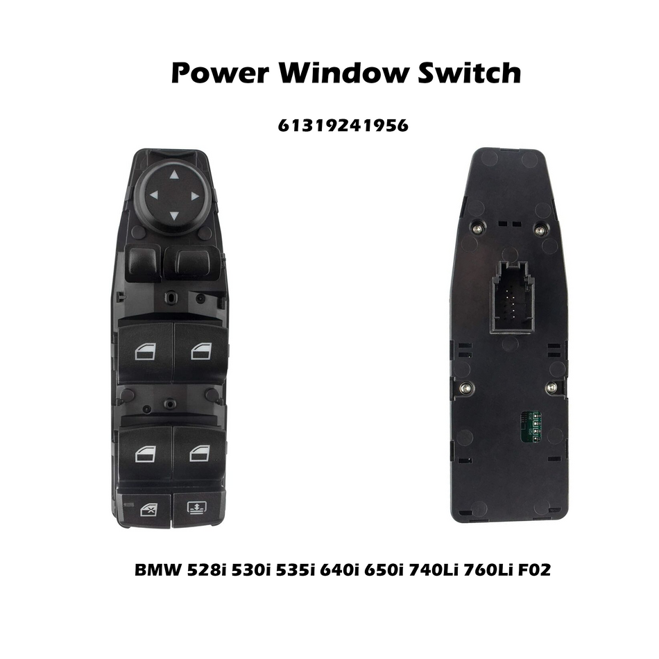 Driver Side Power Window Switch #61319241956 Compatible with BMW 528i 530i 535i 640i 650i 740Li 760Li F02