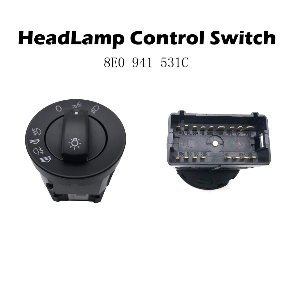 HeadLamp Control Switch #8E0 941 531 C Compatible with Audi A4 B6 B7